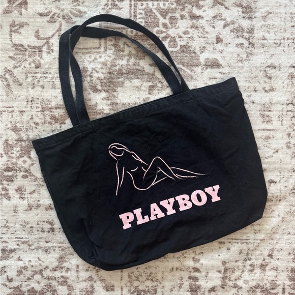 Playboy Black and Pink Tote Bag - Picture 1 of 3